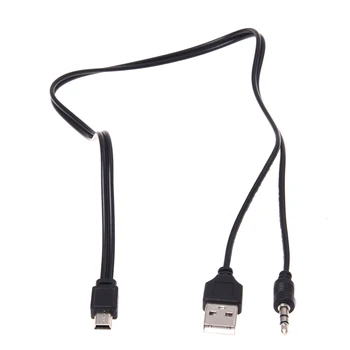 3.5mm Aux USB2.0 는 남성 5Pin Mini USB 휴대용 스피커 오디오 케이블