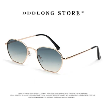 DDDLONG 금속 패션 선글라스는 여성 남성의 태양 안경을 고전적인 빈티지 UV400 외 음영 D344