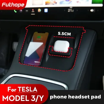 Futhope 헤드폰 충전을 반대로-미끄럼 방지 패드 자동차 휴대 전화 무선충전패드에 대한 2021-22 모델슬라 3 모델 Y 비-슬립 바닥 자동차