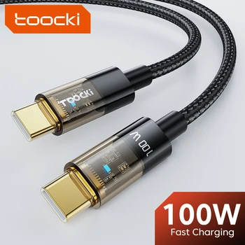 Toocki100W USB C USB 유형 C 케이블 USBC PD 고속 충전 충전기 코드 USB-C C 와이어 케이블에 대한 맥북 Samsung Xiaomi POCO
