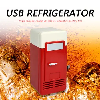 고전적인 휴대용 5V 데스크탑 USB 전기 냉장고 다기능 실용적인 소형 자동차 음료 냉각 냉장고