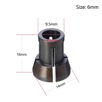 높은 정밀도 어댑터 라우터 콜 8mm6.35mm6mm 콜릿 척 조각 트리밍 기계 라우터 밀링 커터 액세서리